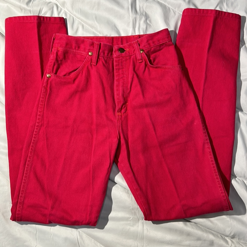 Red Vintage Wrangler Jeans High Rise 90s Western Rodeo VTG sz 7 Modern sz 2/3